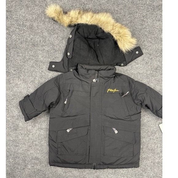 Vintage Phat Farm Boys Winter Puffer Jacket Black Size 6-12 Months - Picture 5 of 13
